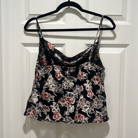 NWT American Eagle VELVET burnout floral Cowl Neck Tank S - Picture 5 of 9